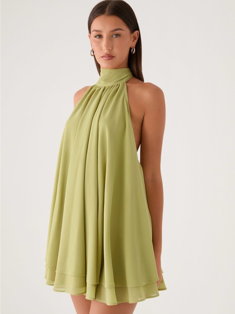 NWT Peppermayo Lyrah Halter Mini Dress Green 4 - Picture 2 of 8